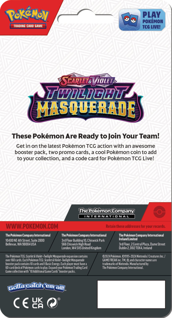 Pokémon TCG: Scarlet & Violet - Twilight Masquerade - Premium Checklane Blister Toxel