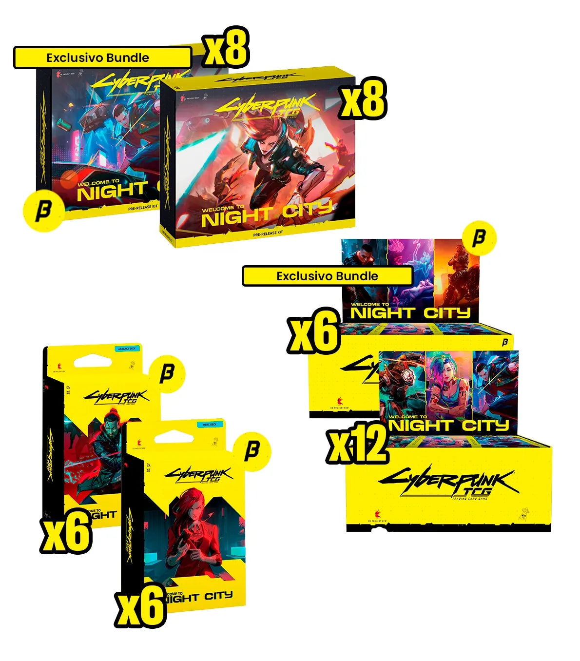 Cyberpunk TCG - Pack TCG Event Kit Beta, 1 case Booster Display Beta y surtido Welcome to Night City Inglés - Sob consulta!!