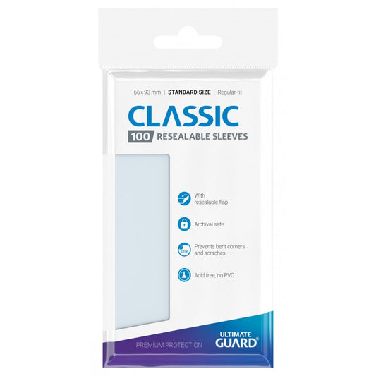 Ultimate Guard - Classic Sleeves Resealable Standard Size Transparent (100)