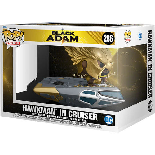 Rides DC Black Adam Hawkman In Cruiser