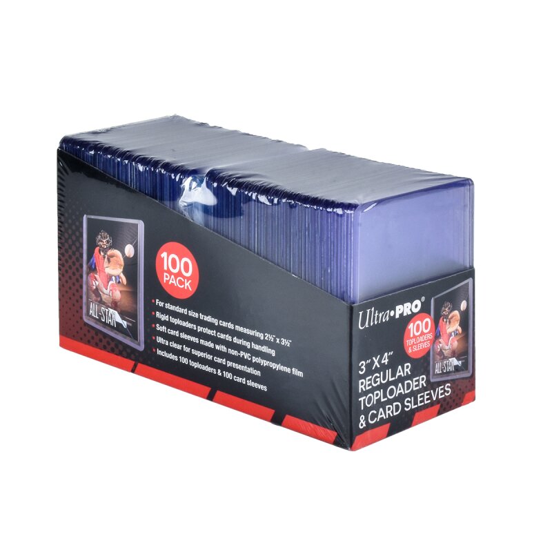 Ultra Pro - 3" x 4" Regular Toploaders (100) + Soft Sleeves (100)